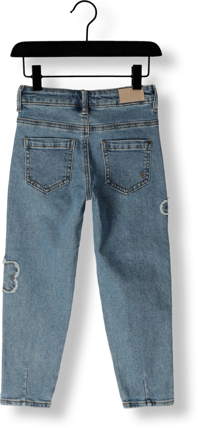 DAILY7 Meisjes Jeans 2454 Mom Fit Patch Flower Blauw