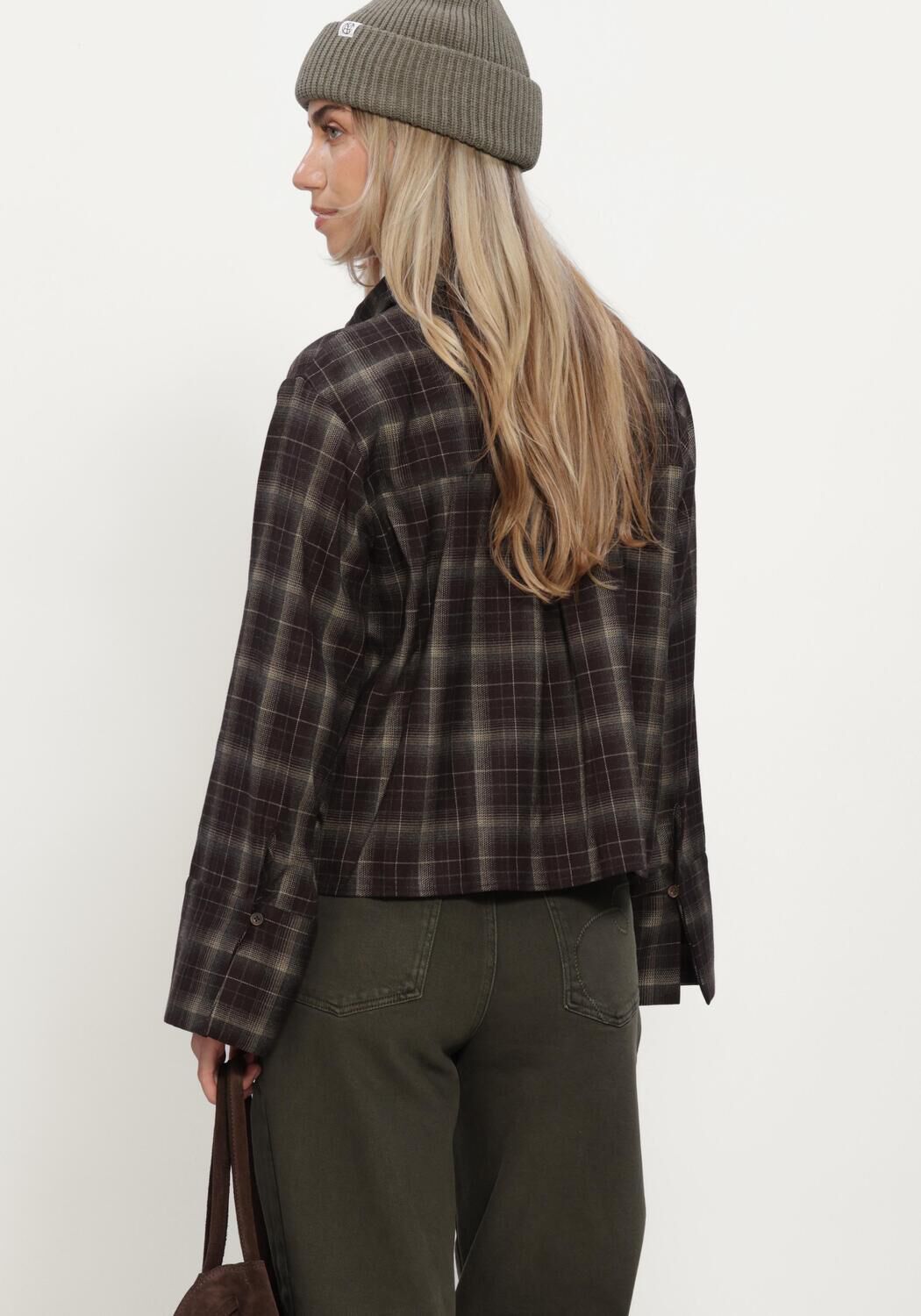 Bruine NEO NOIR Blouses JAYLIN FLANNEL CHECK SHIRT - large