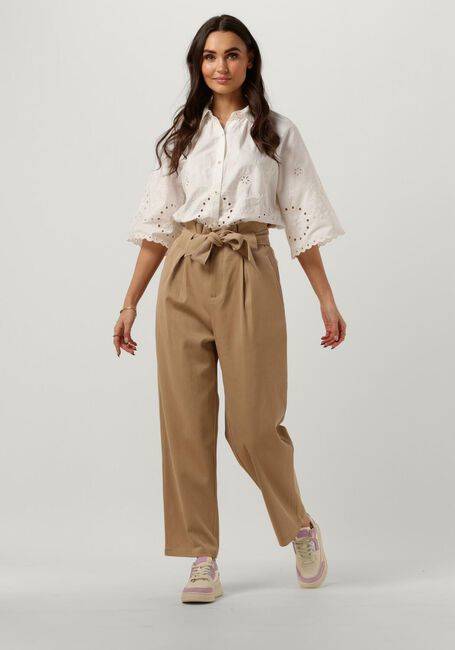 Bruine SCOTCH & SODA Pantalon DAISY - HIGH RISE STRAIGHT LEG PAPERBAG TROUSERS - large