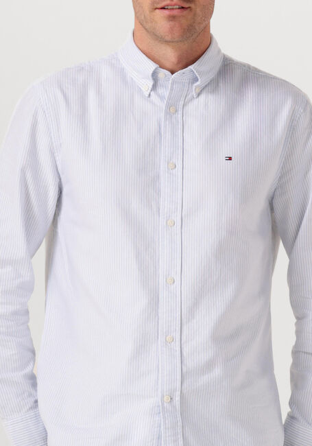Lichtblauwe TOMMY HILFIGER Casual overhemd HERITAGE OXFORD STRIPE RF SHIRT - large