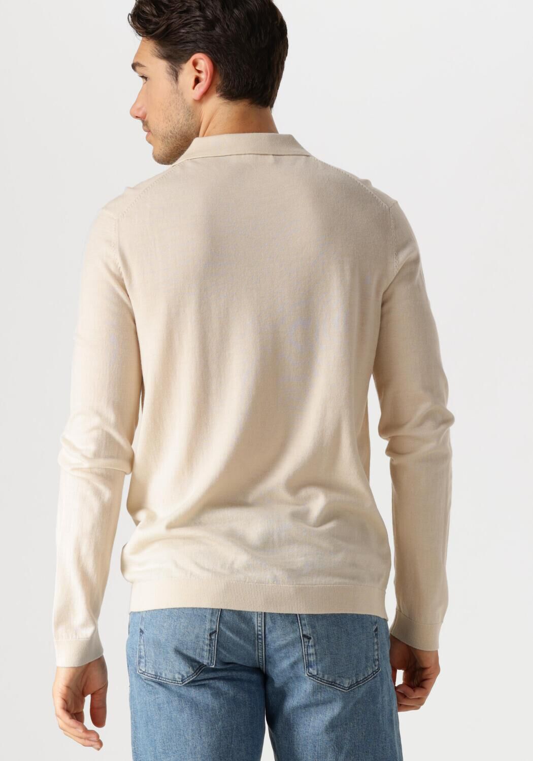 SELECTED HOMME Heren Truien & Vesten Slhtray Ls Knit Merino Polo Beige