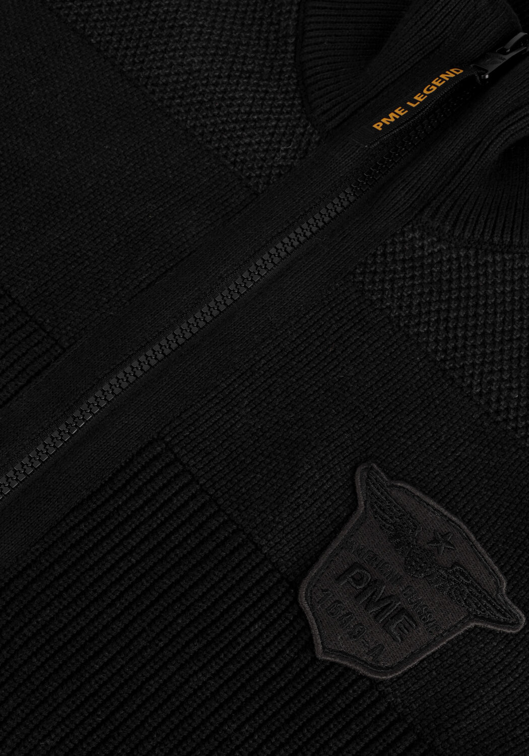 Zwarte PME LEGEND Vest ZIP JACKET COTTON STRUCTURE KNIT - large