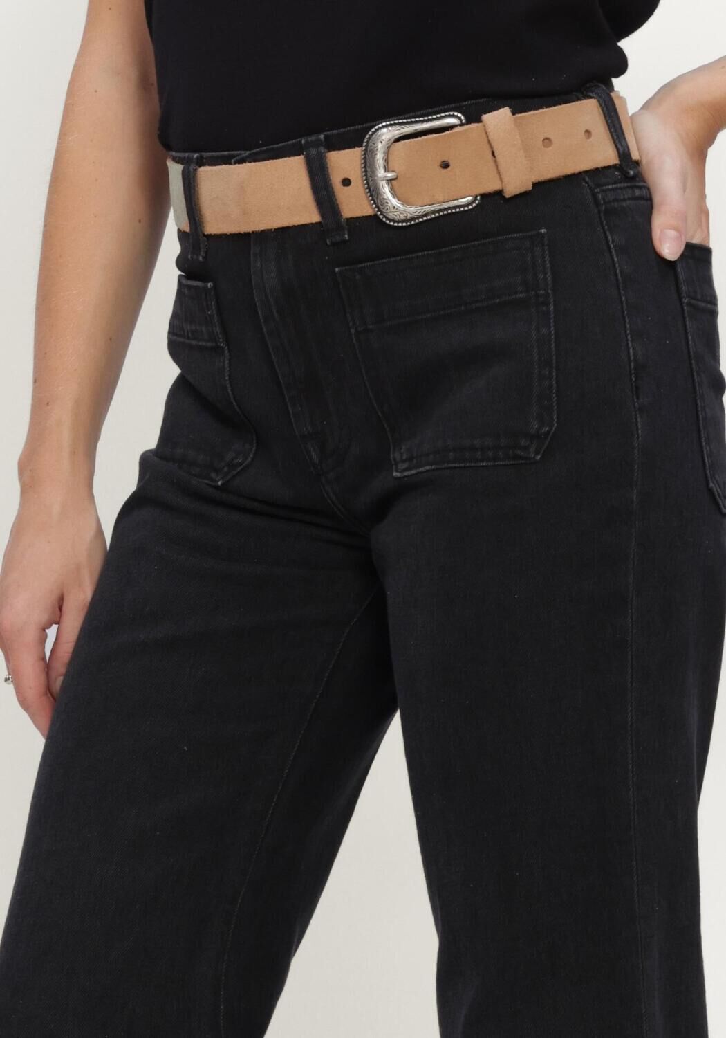 Zwarte 7 FOR ALL MANKIND Flared jeans MODERN DOJO HEAVY RAIN WITH PATCH POCKETS - large