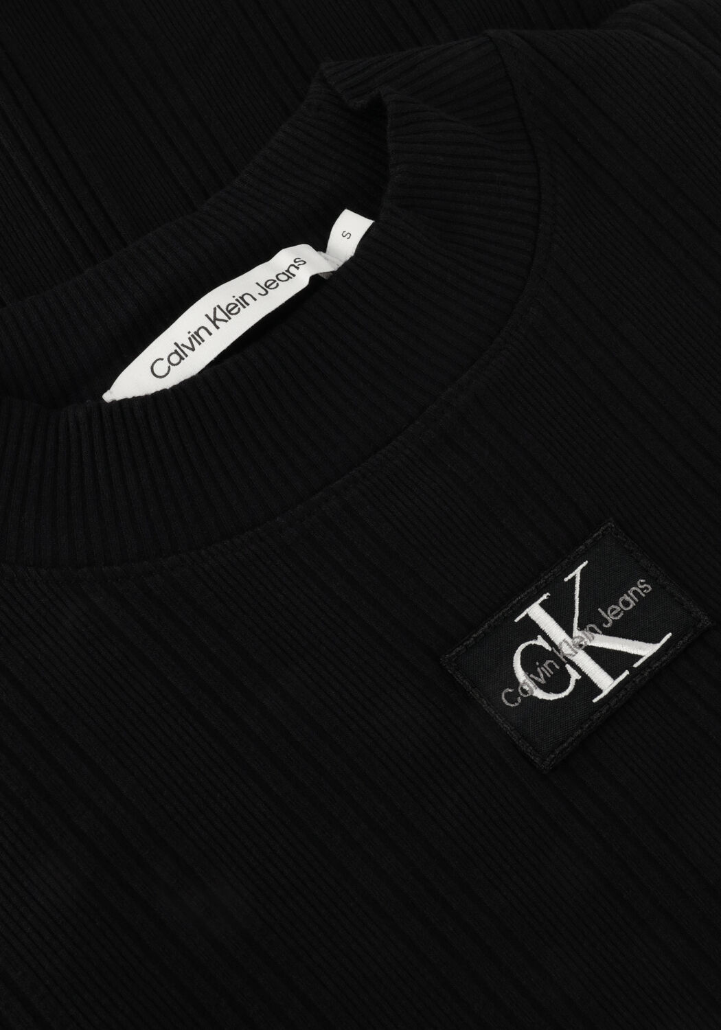 Zwarte CALVIN KLEIN Tops & T-shirts BADGE RIB LONG SLEEVE - large