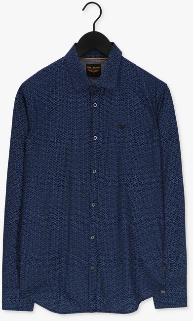 Donkerblauwe PME LEGEND Klassiek overhemd LONG SLEEVE SHIRT PRINT FINE TWILL - large