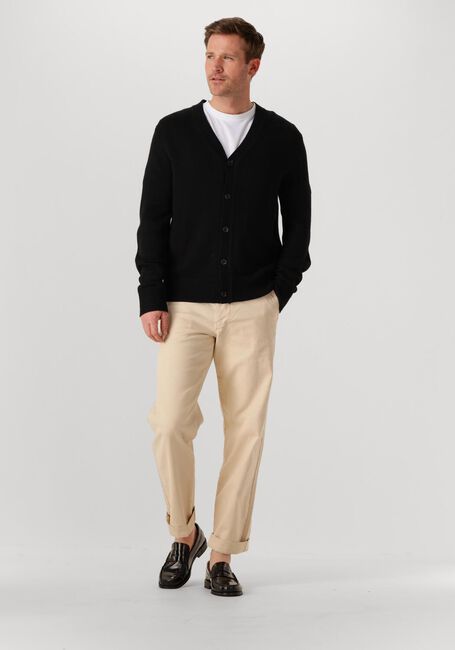 Zwarte SELECTED MEN Vest SLHTRAY LS MERINO CHUNKY V-NECK CARDIGAN - large