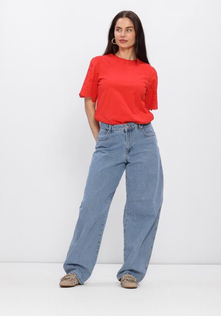 Rode Y.A.S. T-shirt YASLEX SS TOP W. EMB SLEEVES - large