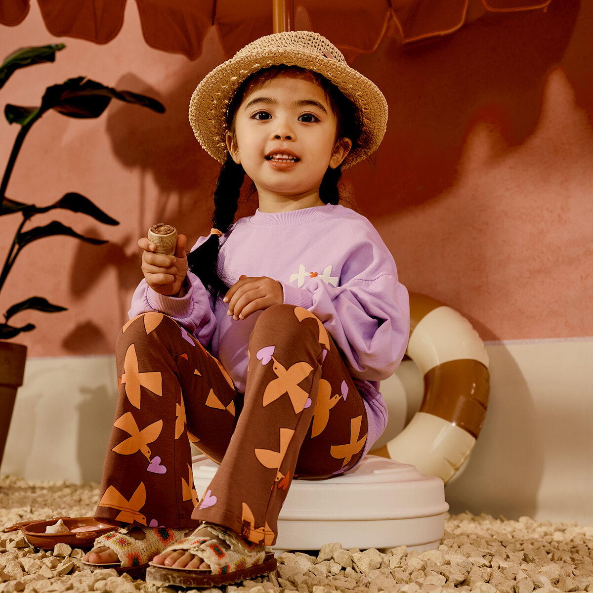 Bruine Z8 Flared broek FAYENNA - large