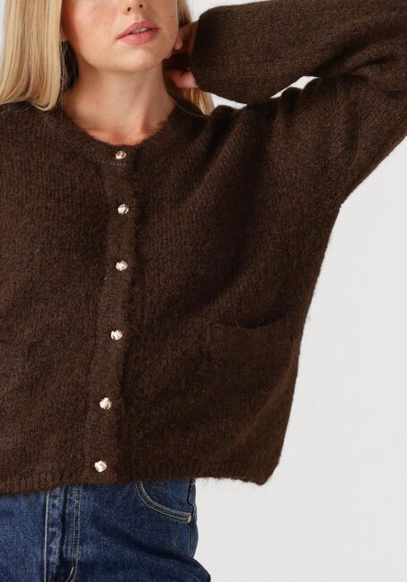 Bruine OBJECT Vest OBJSAGGIA RE L/S KNIT CARDIGAN - large