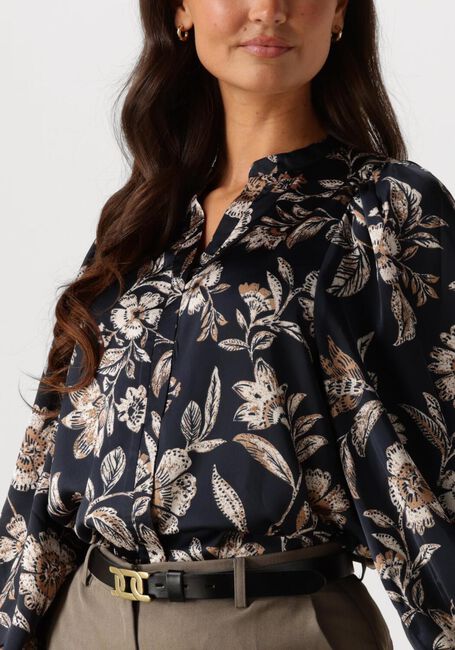 Donkerblauwe NEO NOIR Blouses NANI CANVAS FLOWER BLOUSE - large