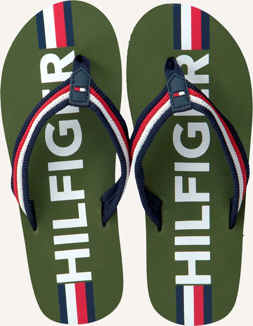 Groene TOMMY HILFIGER Teenslippers MAXI LETTERING PRINT Groene TOMMY HILFIGER Teenslippers MAXI LETTERING PRINT - large