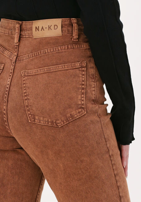 Roest RIANNE MEIJER x NA-KD Straight leg jeans HIGH WAIST RAW EDGE DENIM - large