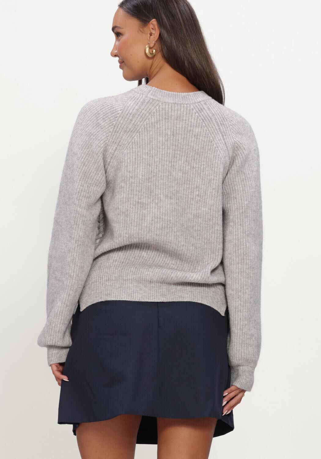Lichtgrijze CO'COUTURE Trui ROWCC BRAID STRING KNIT - large