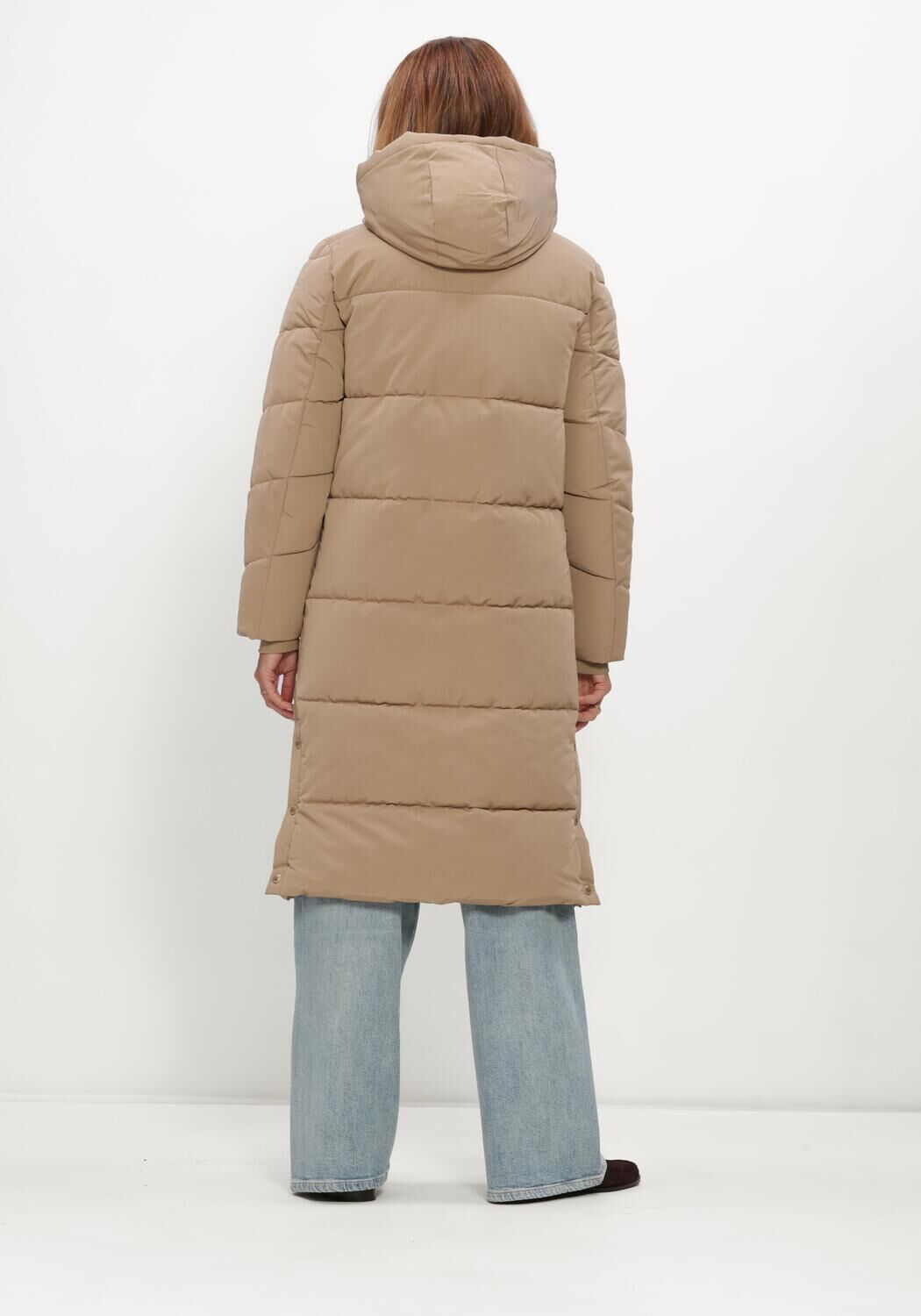 Beige WITHBLACK Gewatteerde jas WBLGLORIAN LONG PUFFER COAT - large