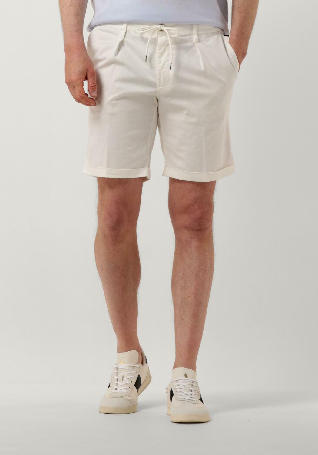 PROFUOMO Heren Broeken Trousers 845 Short Gebroken Wit