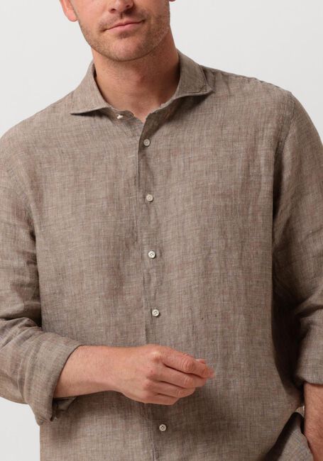 Bruine PROFUOMO Casual overhemd SHIRT X-CUTAWAY SC LINNEN - large