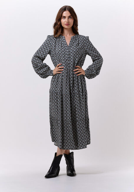 Blauwe DEA KUDIBAL Maxi jurk CATHRIN (V) - DRESS WITH BALLOON SLEEVES - large