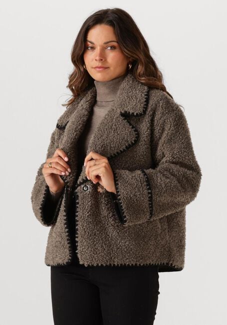 Taupe OBJECT Teddy jas OBJSHIREN JACKET - large
