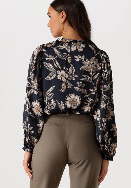 Donkerblauwe NEO NOIR Blouses NANI CANVAS FLOWER BLOUSE - large