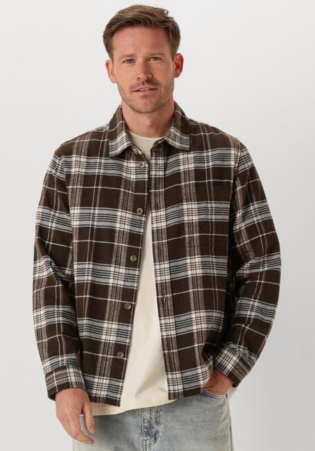 Taupe LES DEUX Overshirts LENNON CHECK OVERSHIRT - large