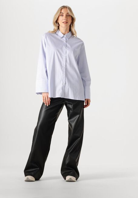 Lichtblauwe NEO NOIR Blouses DITA MINI STRIPE SHIRT - large