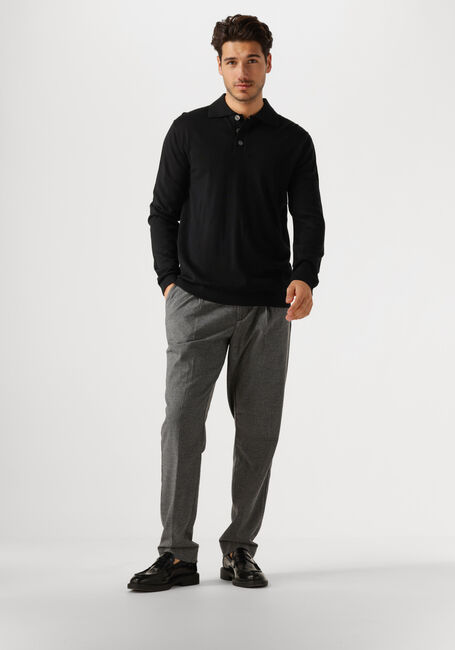 Zwarte SELECTED HOMME Trui SLHTRAY LS KNIT MERINO POLO - large