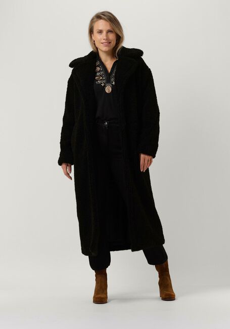 Zwarte NOTRE-V Teddy jas TEDDY COAT LONG - large