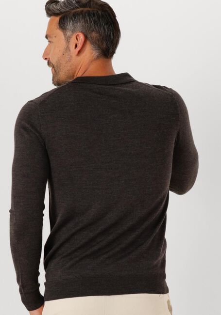 Bruine PROFUOMO Polo POLO OPEN COLLAR LS MERINO - large