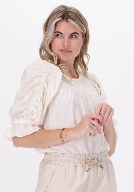 Ecru CO'COUTURE Blouses CALLUM ELASTIC S/S BLOUSE - large