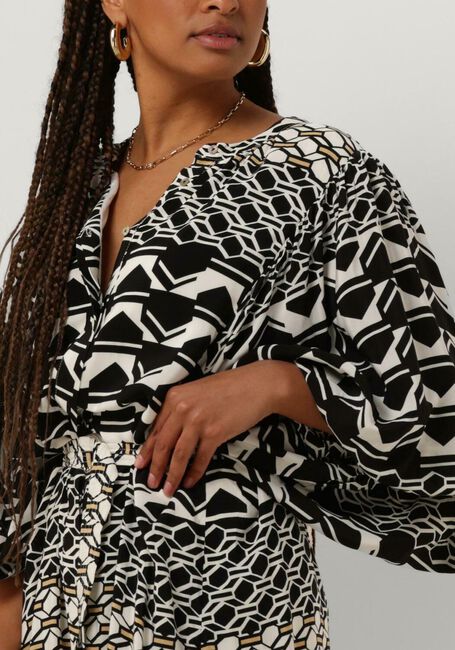 Zwarte NUKUS Midi jurk AMELIA DRESS GRAPHIC - large