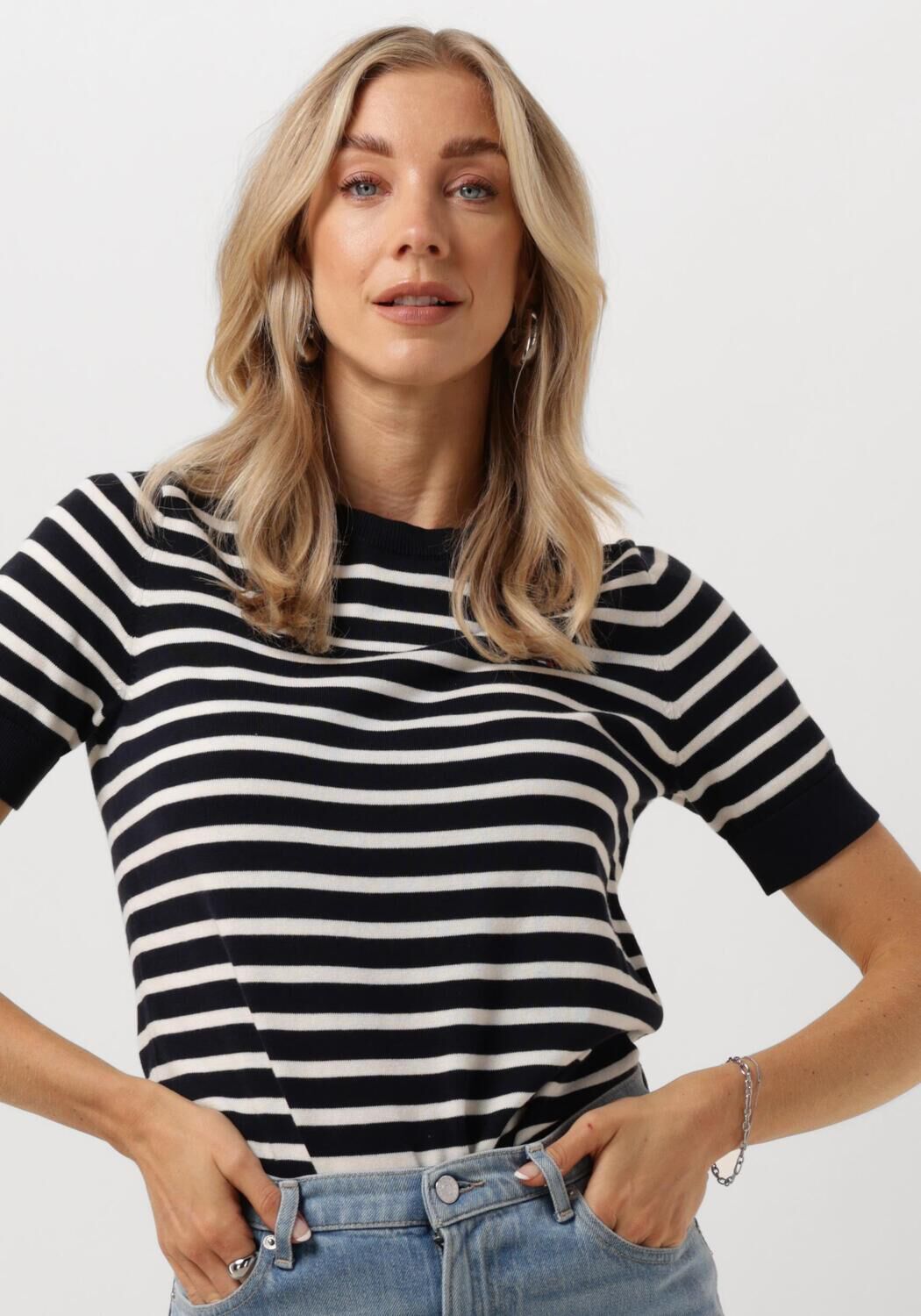 TOMMY HILFIGER Dames Tops & T-shirts Co Jersey Stitch C-nk Ss Sweater Blauw