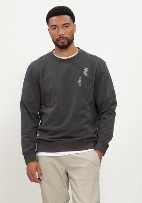 Donkergrijze CAST IRON Sweater CREWNECK RELAXED FIT GRAPHIC - large