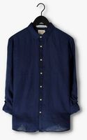 Donkerblauwe SCOTCH & SODA Casual overhemd REGULAR-FIT LINEN SHIRT WITH SLEEVE ROLL-UP