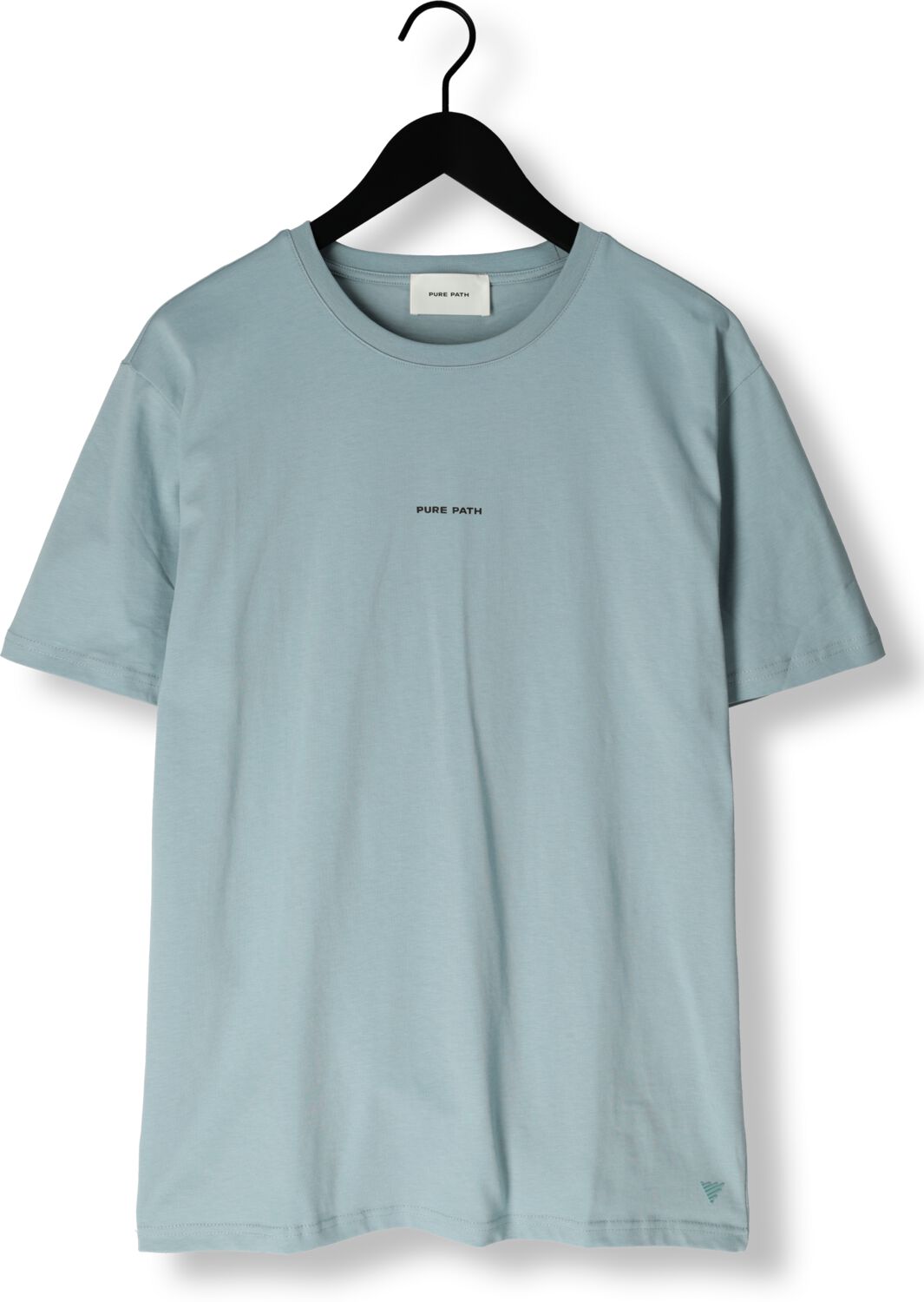PURE PATH Heren Polo's & T-shirts Regular Fit Crewneck Ss T-shirts Lichtblauw