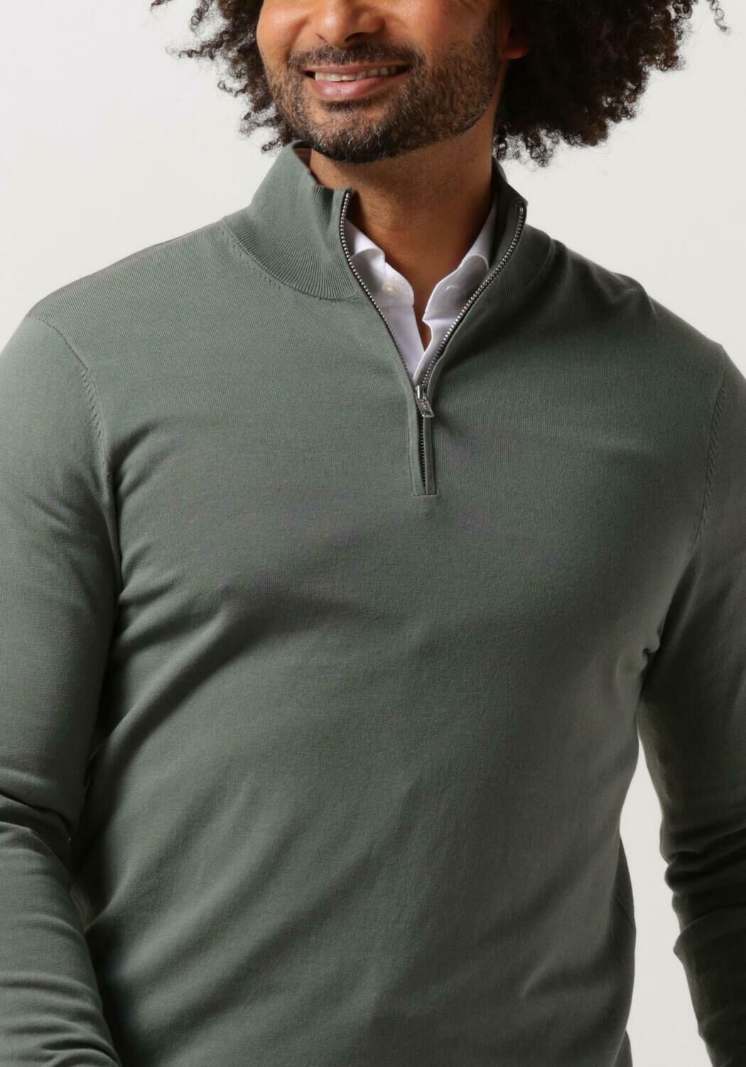 PROFUOMO Heren Truien & Vesten Pullover Half Zip Groen