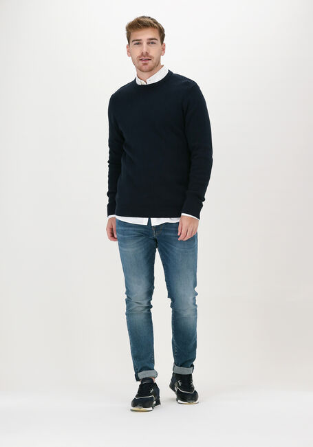 Donkerblauwe SELECTED MEN Trui SLHCAST LS KNIT CABLE CREW B C - large