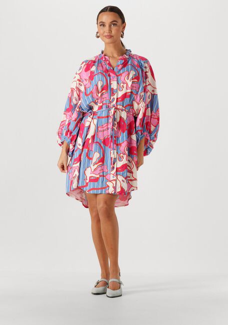 Multi POM AMSTERDAM Jurken DRESS URBAN FLORA STRIPE LINEN - large