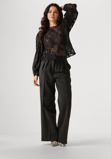 Zwarte OBJECT Top OBJBEVERLY L/S LO TOP - large