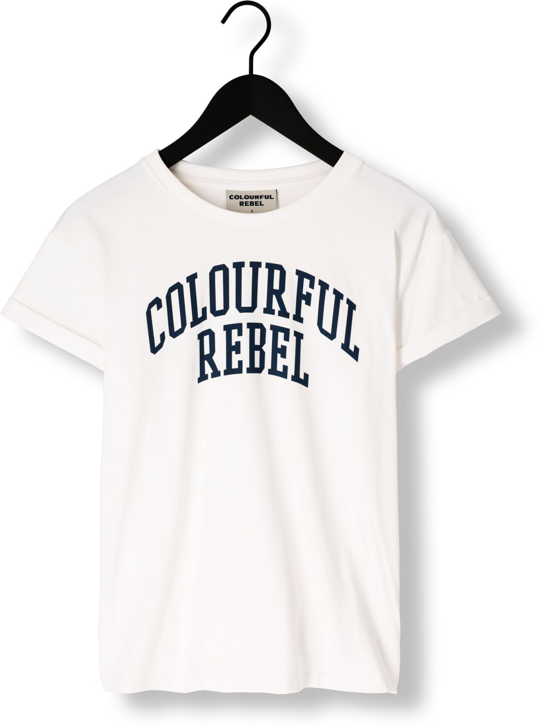 COLOURFUL REBEL Dames Tops & T-shirts Cr Print Boxy Tee Wit