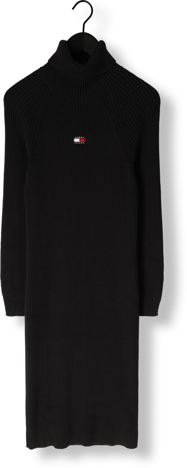 TOMMY JEANS Dames Jurken Tjw Mockneck Badge Sweater Dress Zwart