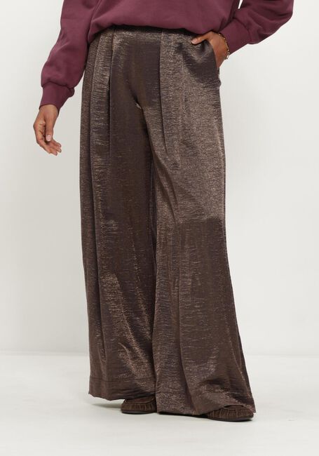 Bruine BY-BAR Wijde broek LODI METALLIC PANTS - large