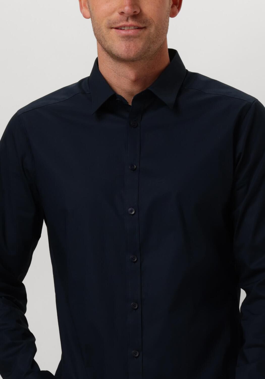 PURE PATH Heren Overhemden Essential Casual Shirt Donkerblauw