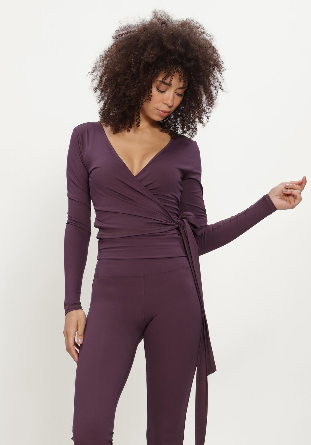THE LOLA CLUB Dames Tops & T-shirts Bruna Wrap Top Paars