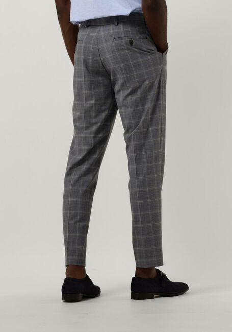 Grijze SELECTED HOMME Pantalon SLHSLIM-LIAM GREY/BLUE CHECK TRS FLEX B - large