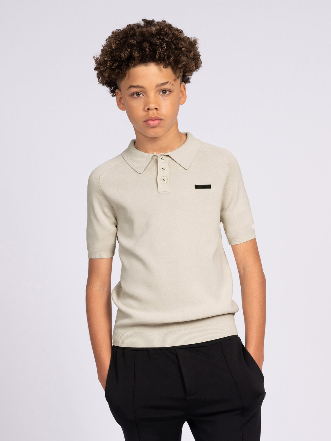 NIK & NIK Jongens Polo's & T-shirts Joel Knit Polo Zand