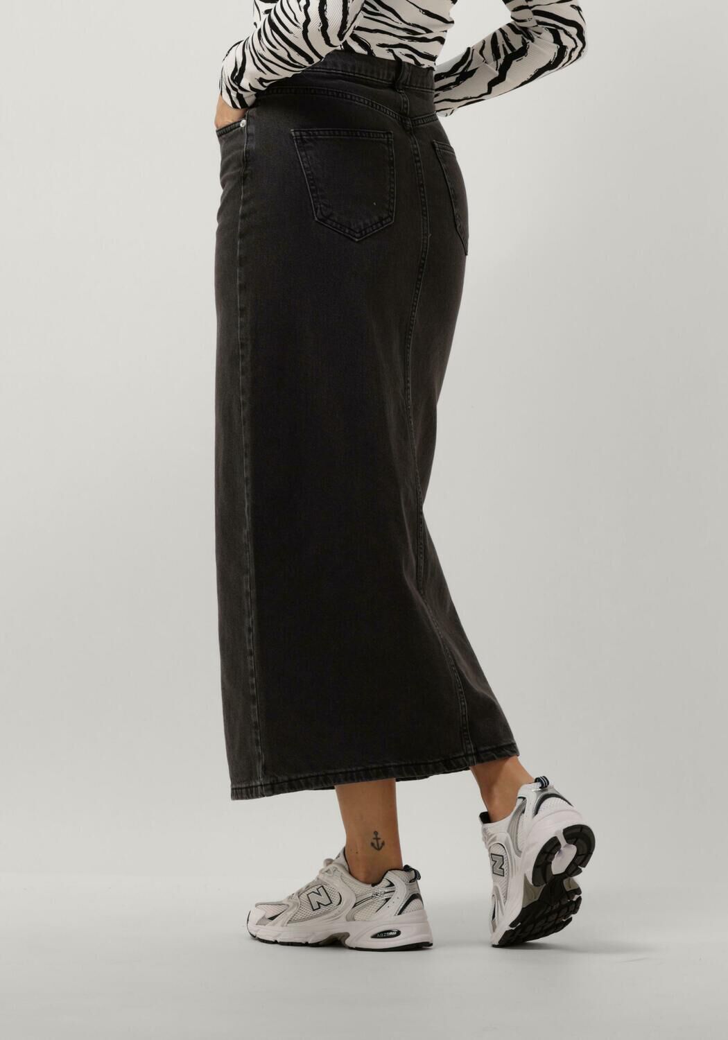 NOTRE-V Dames Rokken Denim Maxi Skirt Grijs