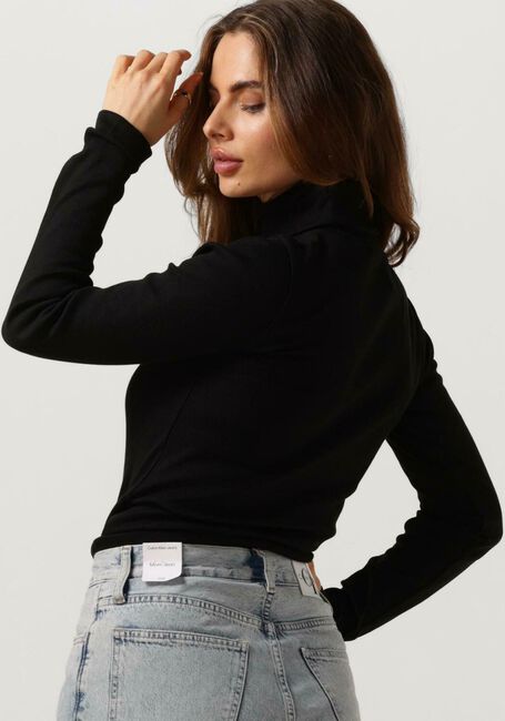 Zwarte CALVIN KLEIN Coltrui MONOLOGO RIB ROLL NECK - large