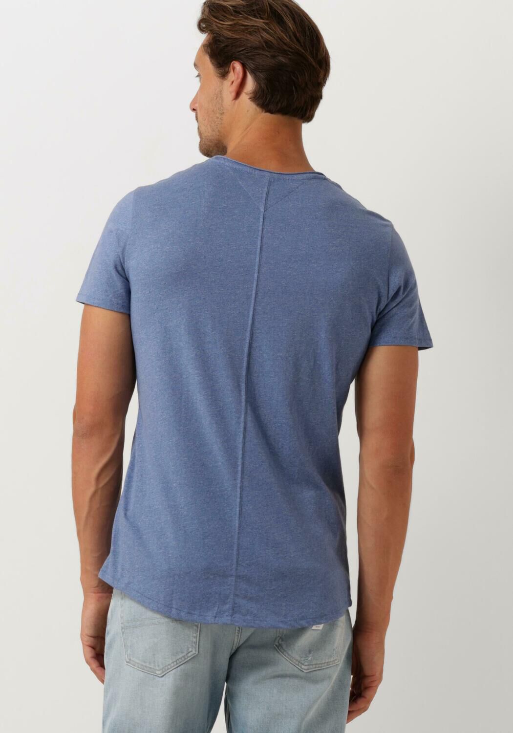 TOMMY JEANS Heren Polo's & T-shirts Tjm Xslim Jaspe C Neck Blauw
