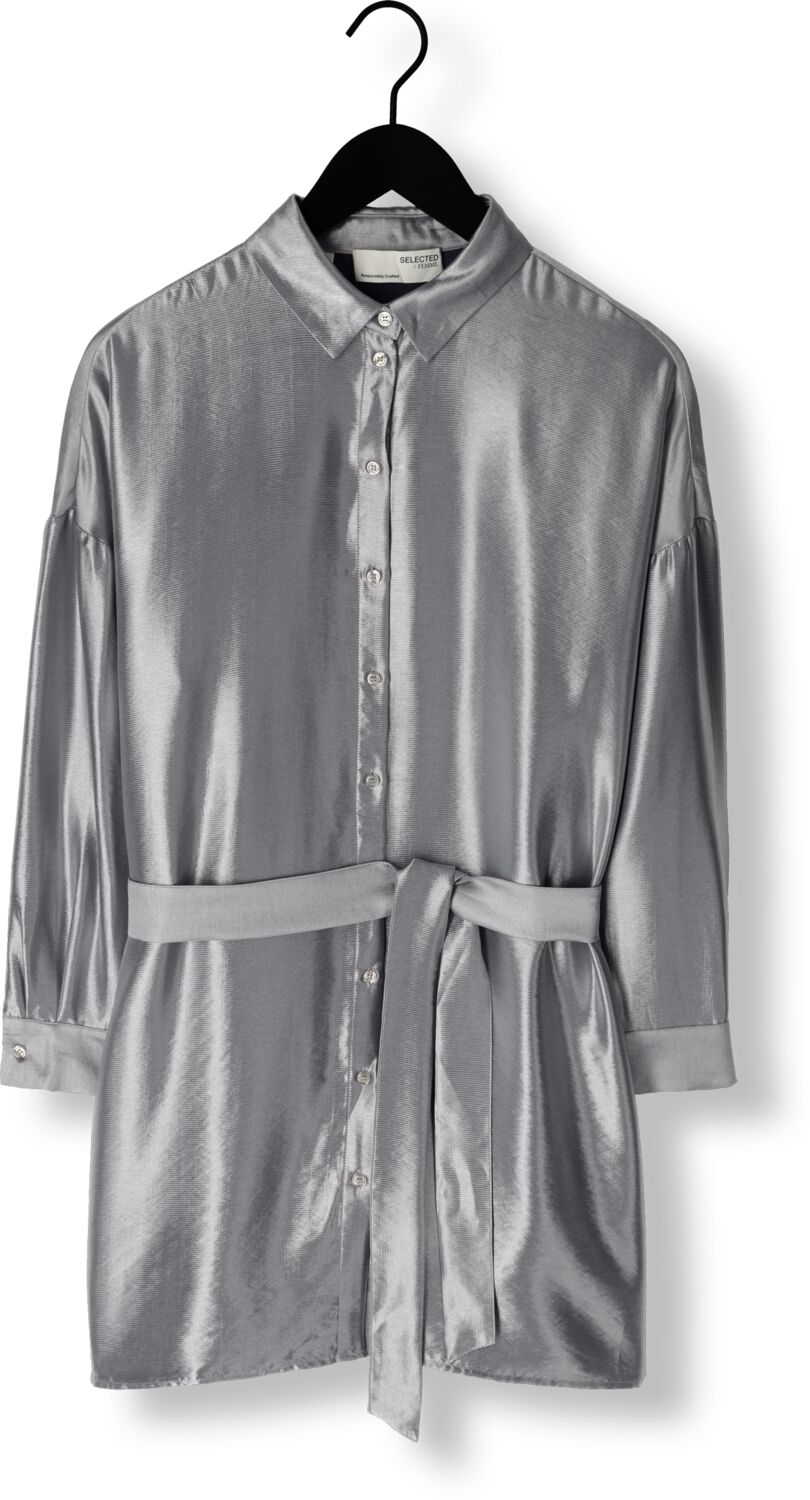 SELECTED FEMME Dames Jurken Slfsilvia-tonia Ls Shirt Dress Zilver