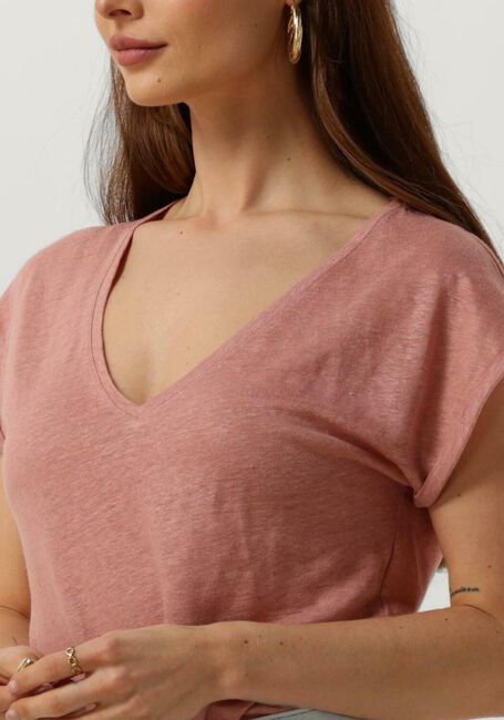 Roze BY-BAR T-shirt MILA ORGANIC LINEN TOP - large